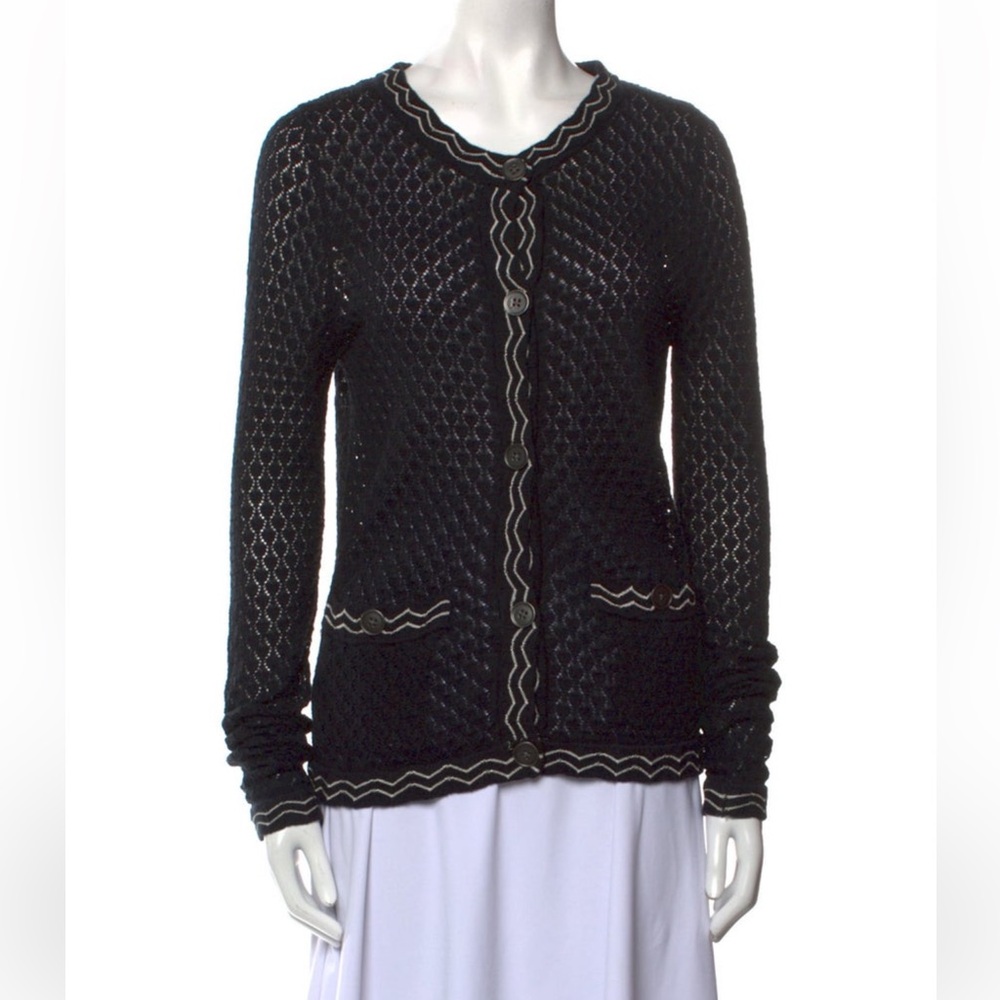 Missoni - V-Neck Sweater Black and Cream Textured | Sz: S